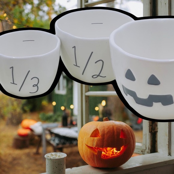 NEW Rae Dunn x Peanuts Halloween Measuring Cup - Set Of Four - Snoopy In Costume - Picture 7 of 12